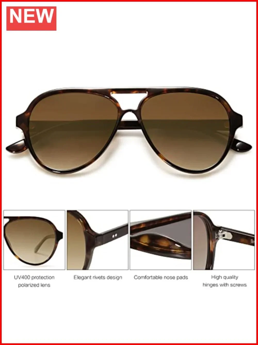 Classic Polarized Aviator Sunglasses Retro Trendy UV400